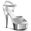 Pleaser - DELIGHT609G Sandale à bride à la cheville - Couleur argent Product image